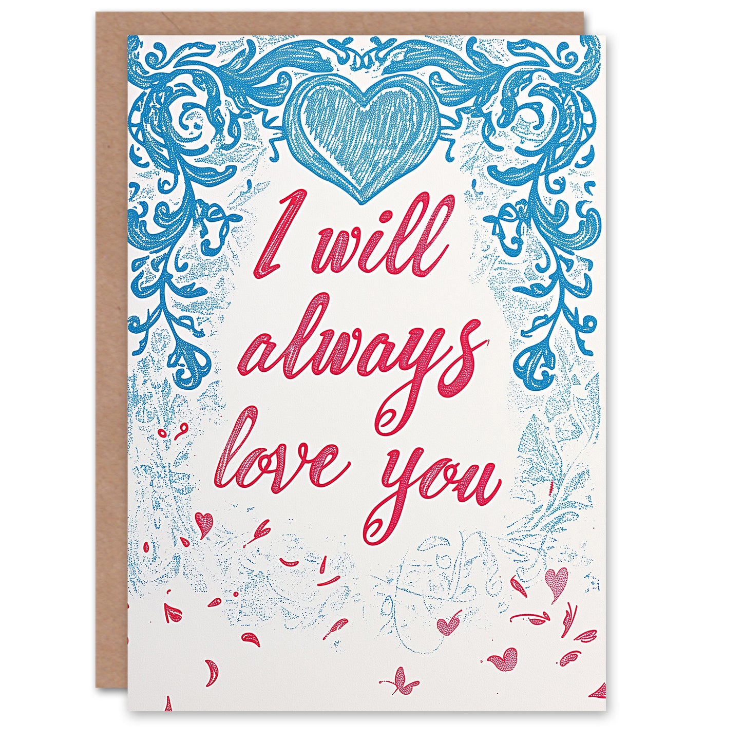 Always Love You Heart Ornamental Design Romantic Card