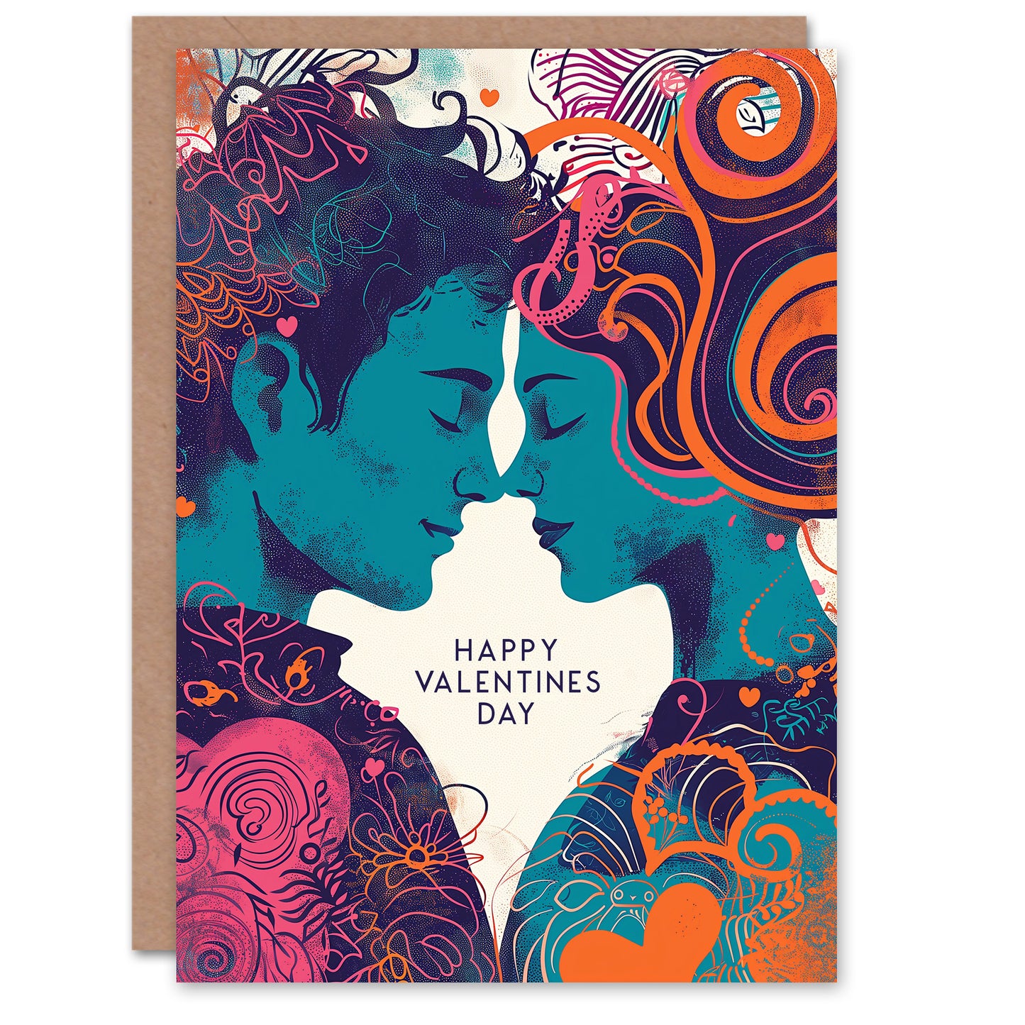 Happy Valentines Creative Couple Art Valentine's Card