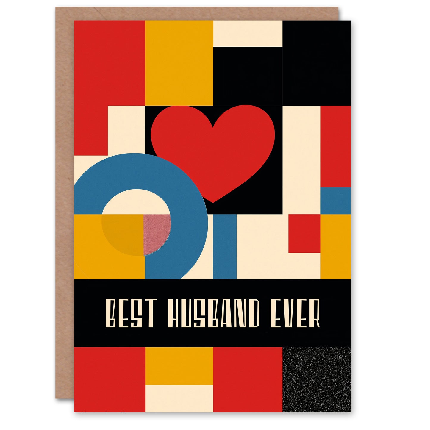 Best Husband Ever Mondrian Design Romantic Card