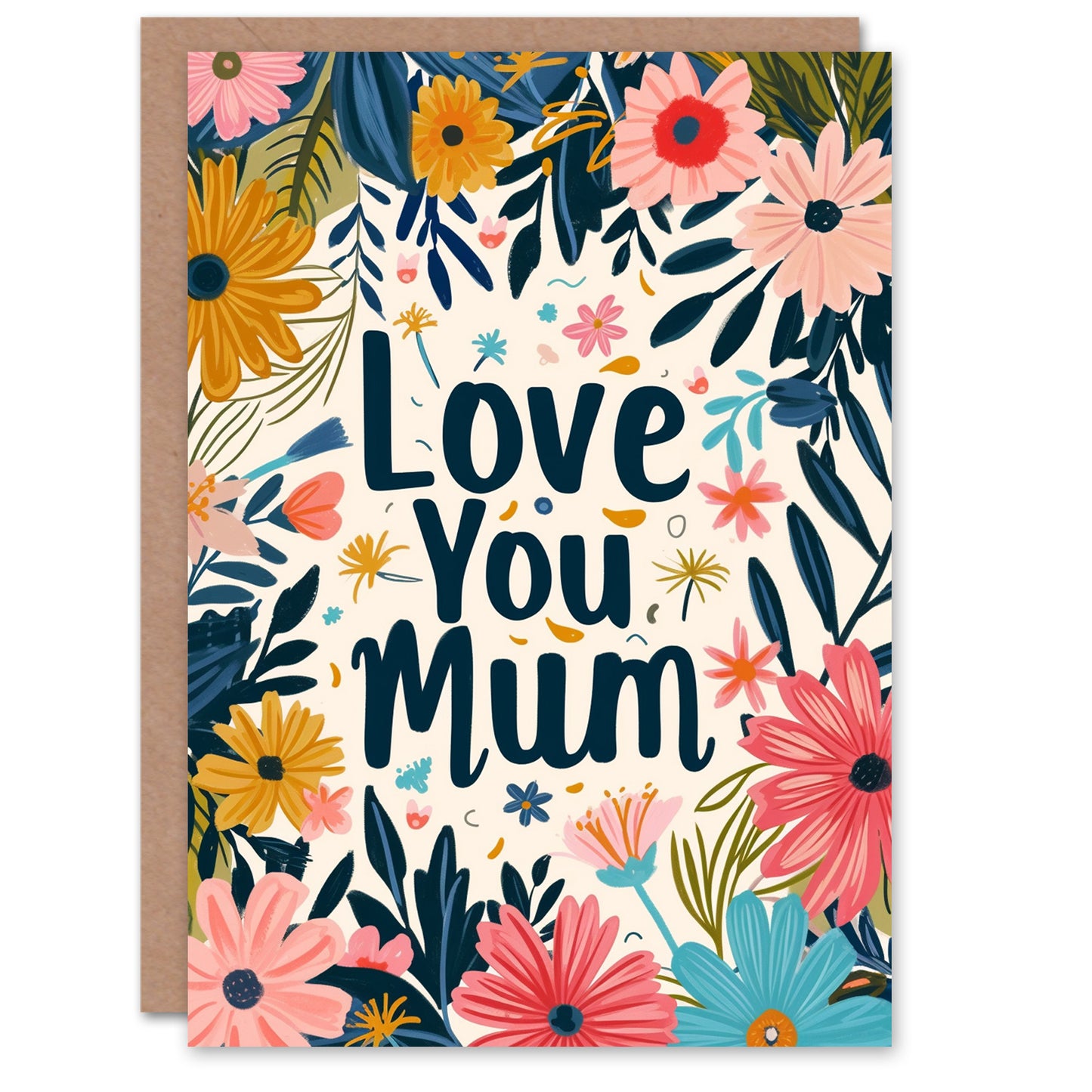 Mothers Day Love You Bright Floral Flowers Mother's day Card