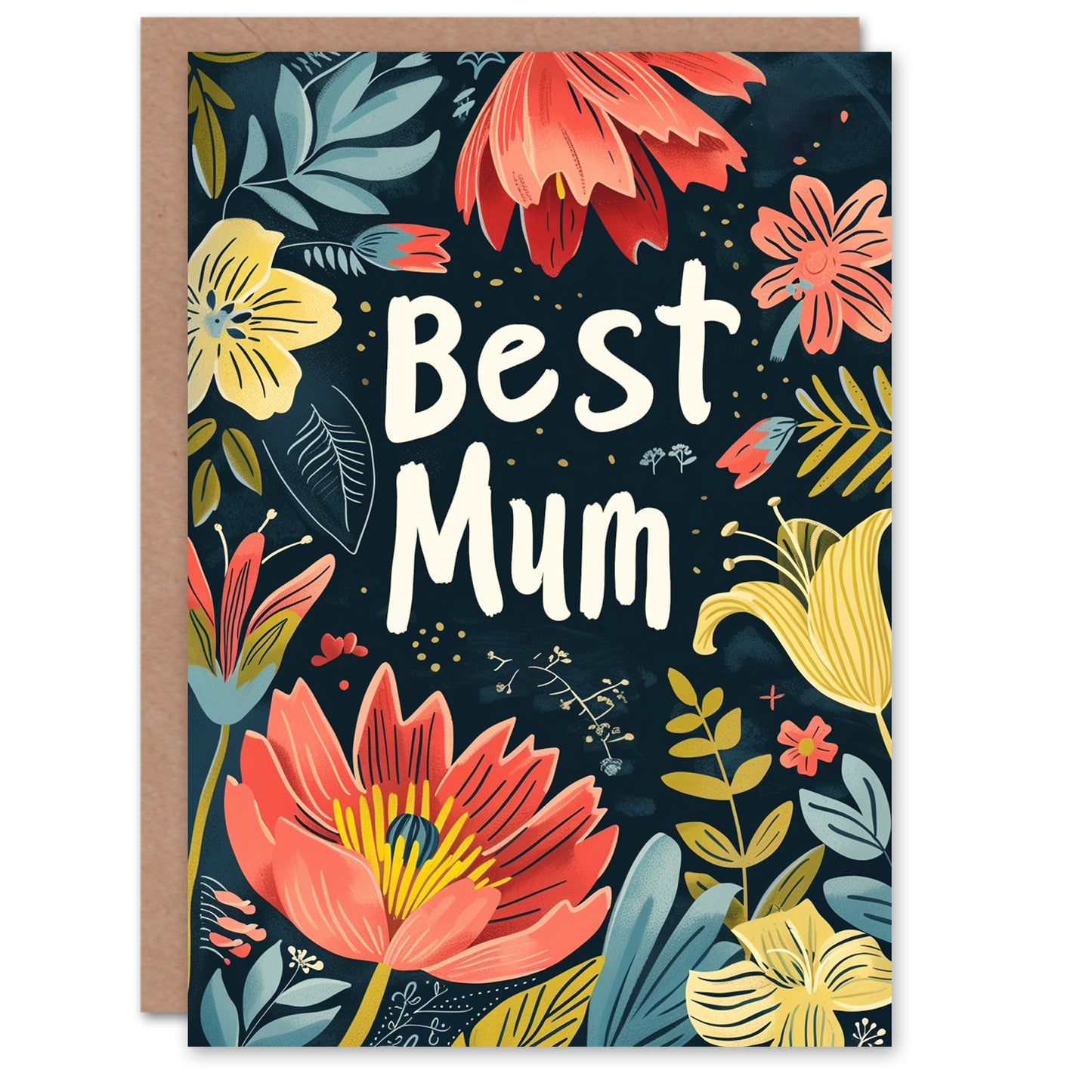 Mothers Day Best Flowers Floral Pattern Mother's day Card
