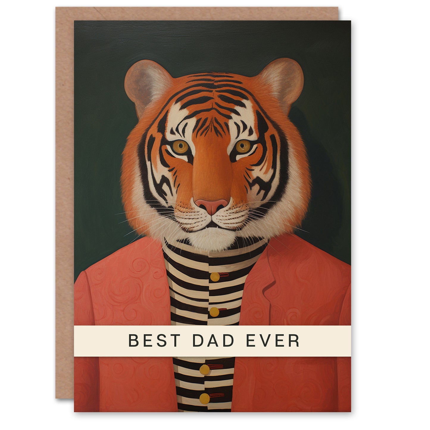 Pink Suit Stylish Best Ever Tiger Father's Day Card