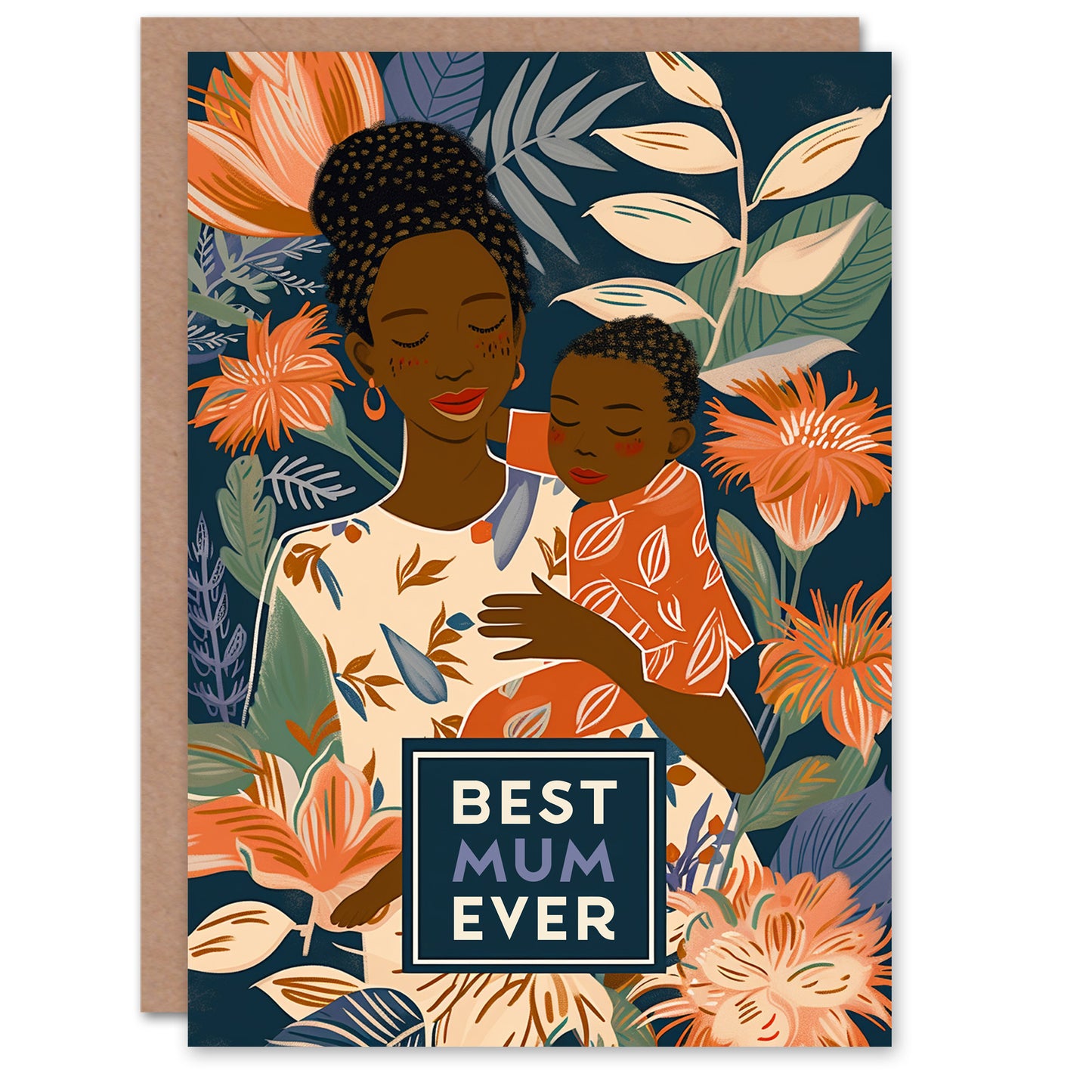 Afro Caribbean Woman Best Ever Mum Mother's day Card