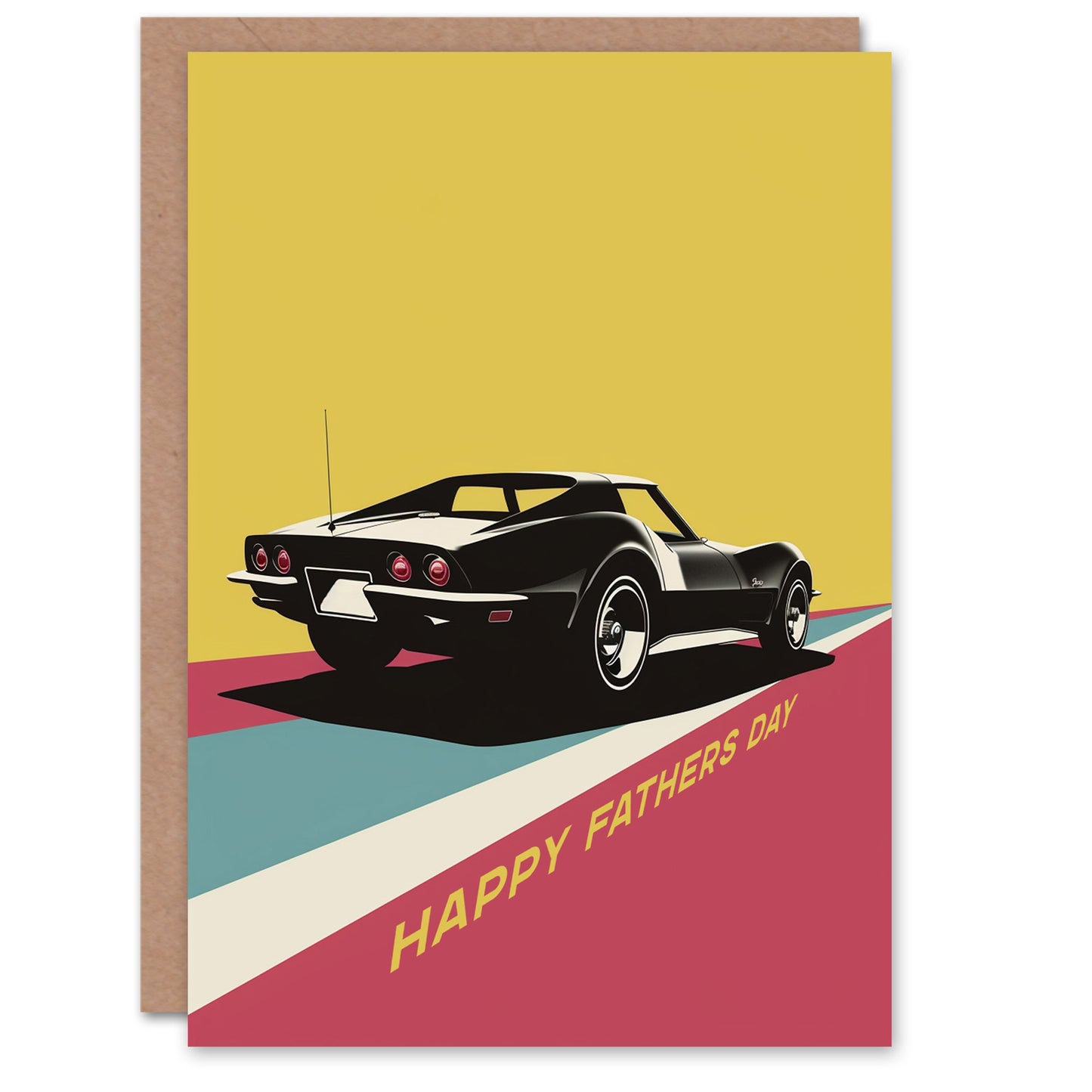 Sports Car Geometric Colour Block Father's Day Card