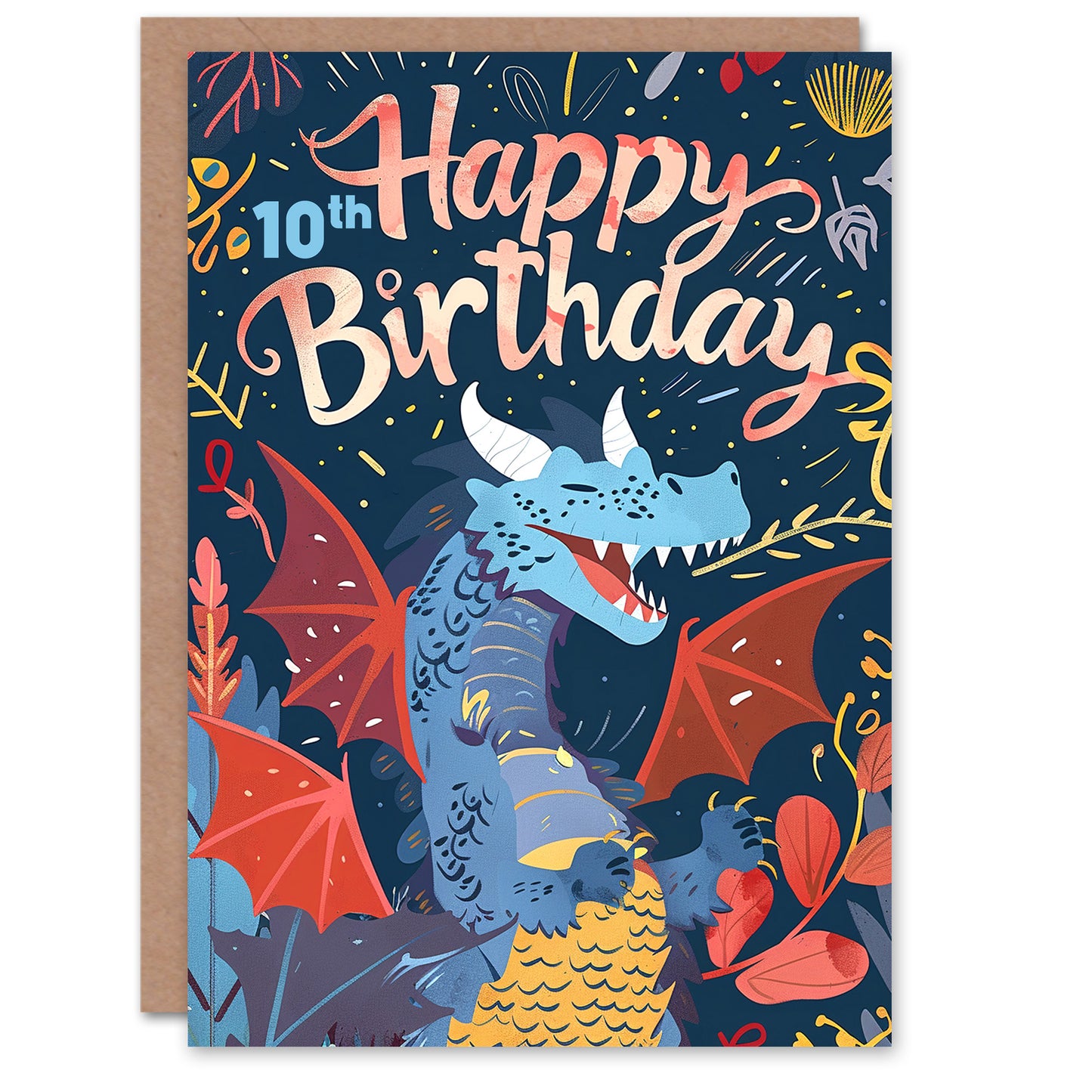 Happy Laughing Dragon Kids Birthday Card