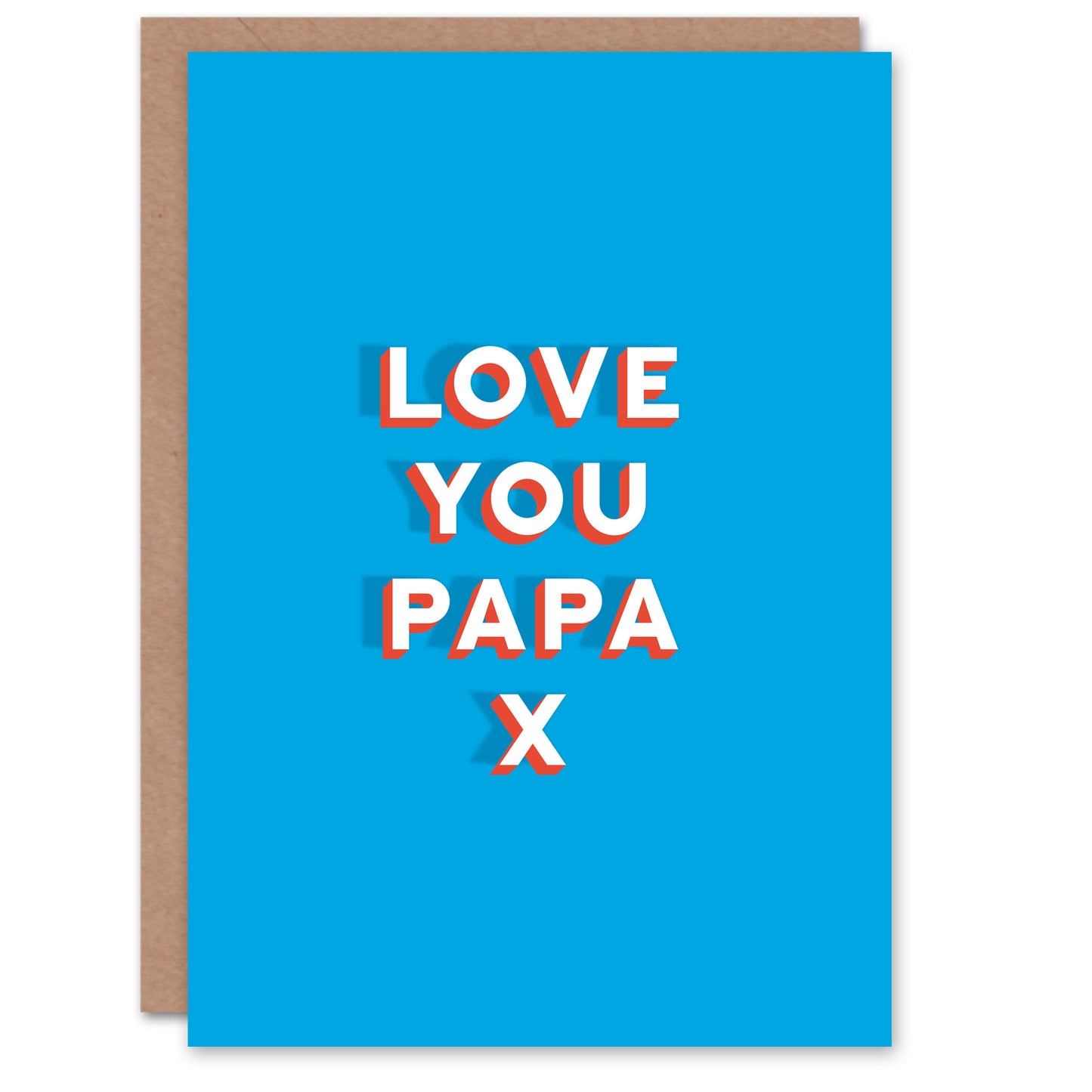 Love You Papa Bold Birthday Card