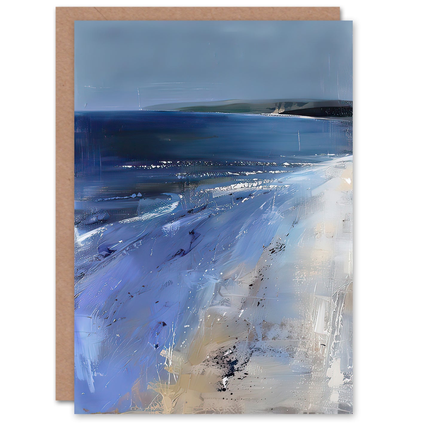 Exmouth Beach Devon England Modern Painting Greeting Card