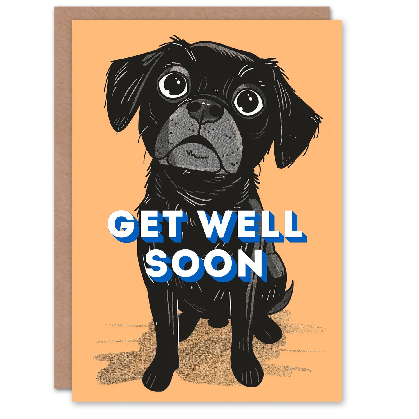 Black Cute Labrador Puppy Get Well Card