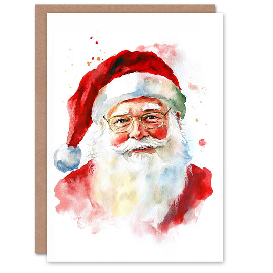 Santa Claus Bright Portrait Fun Festive Xmas Christmas Card