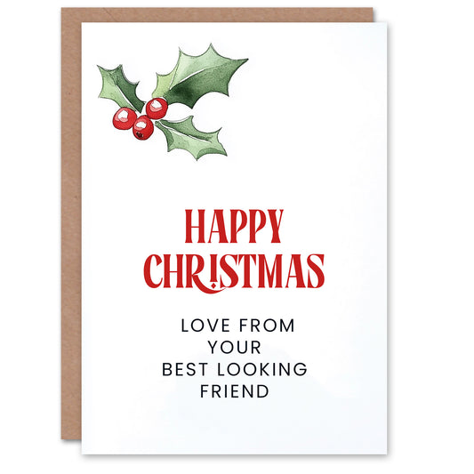Love From Your Best Looking Friend Funny Christmas Card