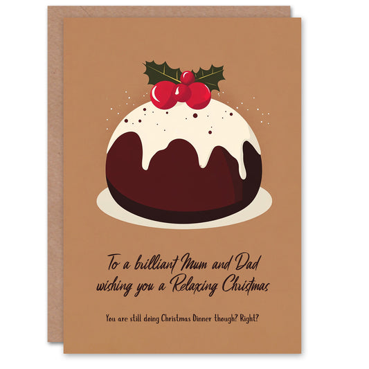 Relaxing Wishes Still Doing Dinner Right Funny Christmas Card