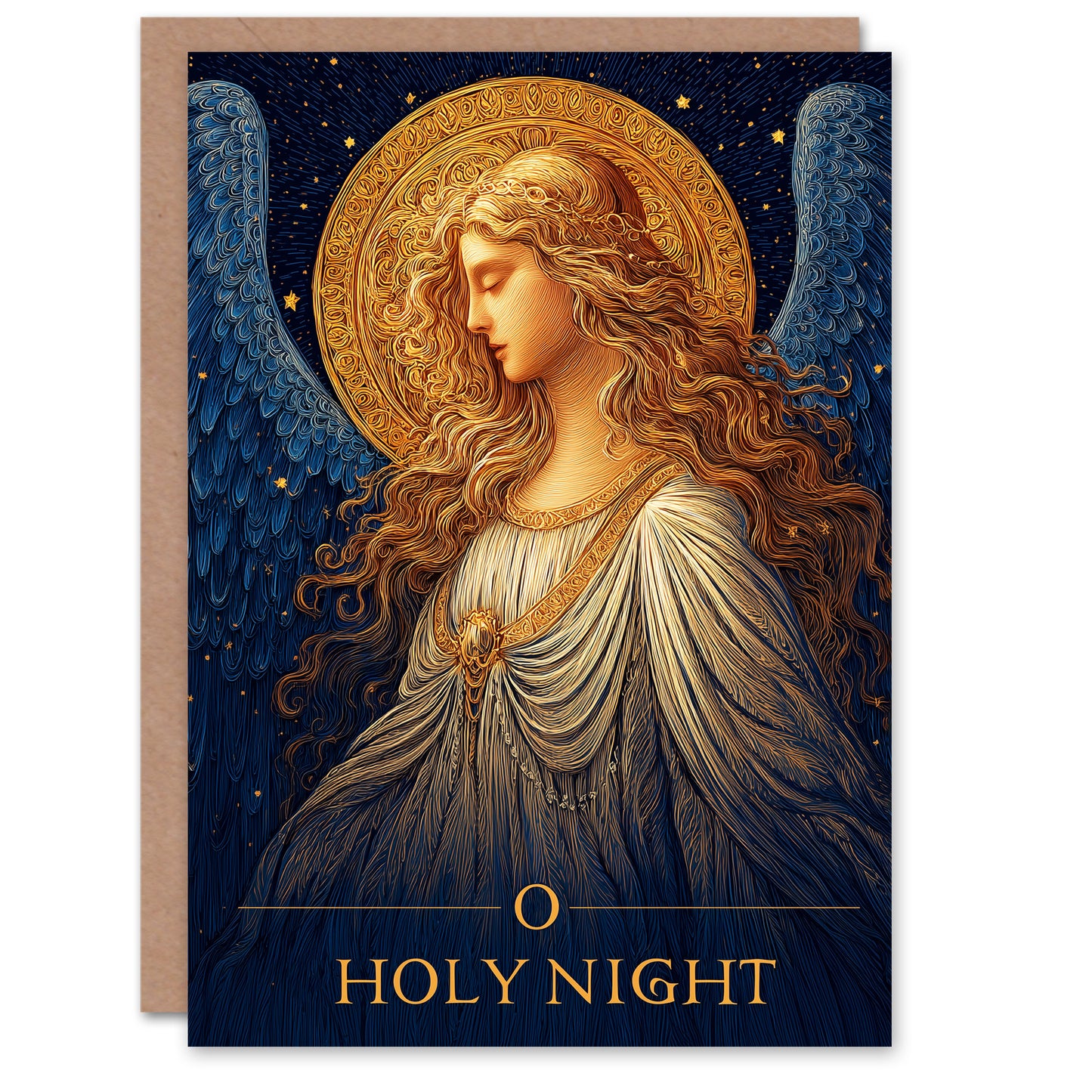 Christmas Card O Holy Night Beautiful Roman Style Angel