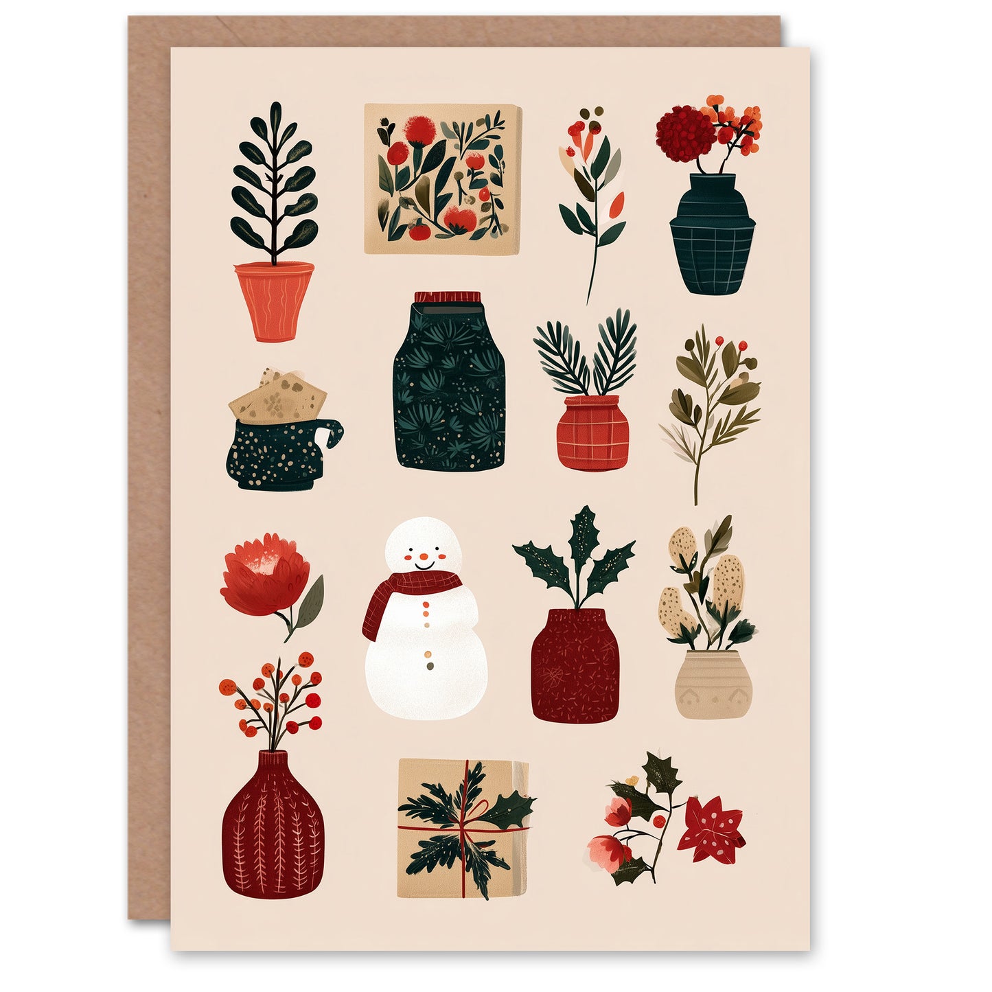 Christmas Card Midcentury Modern Cosy Festive Assemblage