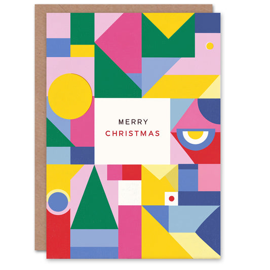 Christmas Card Bright Colourful Geometric Abstract Design