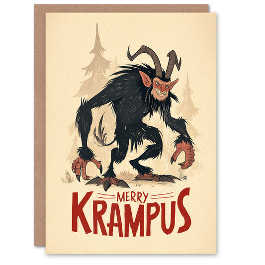 Christmas Card Merry Krampus German Fairytale Anti Xmas Cartoon