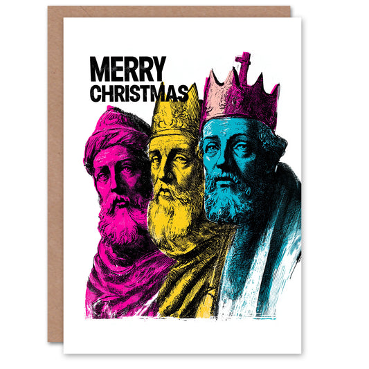 Christmas Card Three Wise Men Magi Kings CMYK Pop Art Style