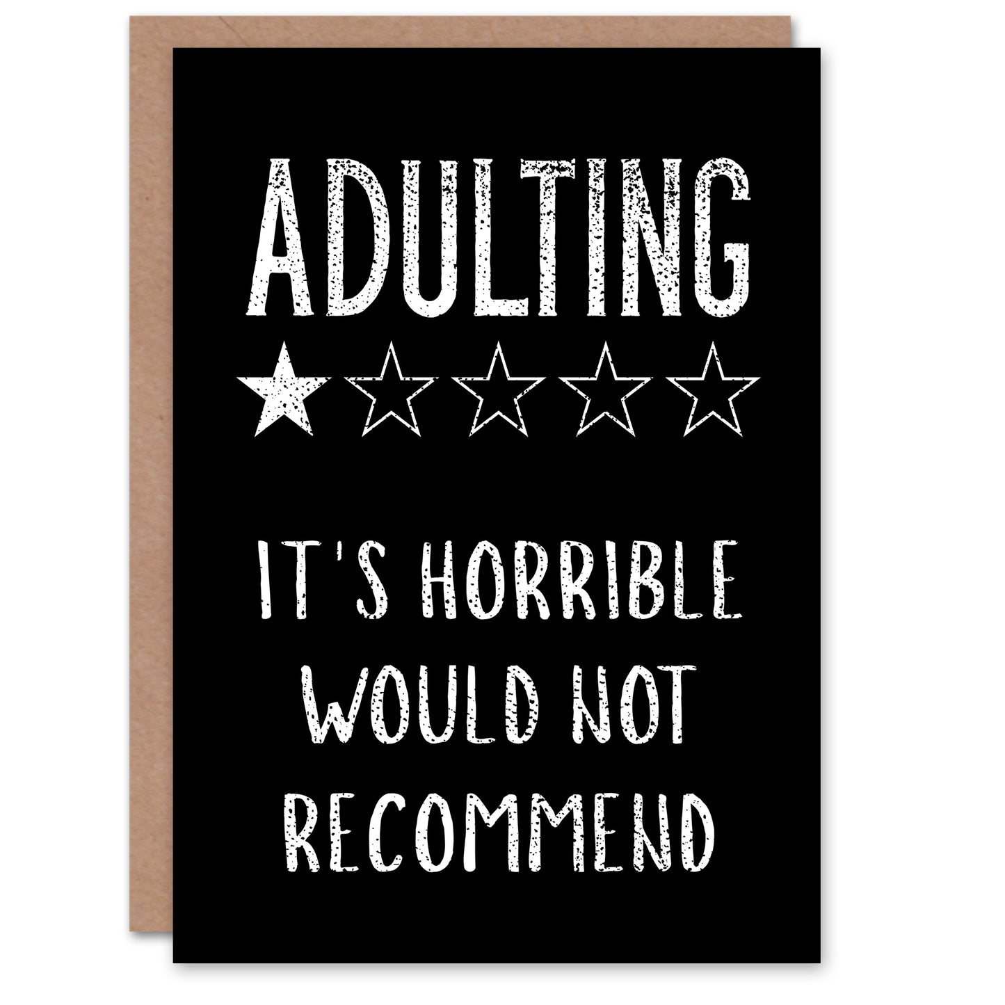 Adulting One Star Would Not Recommend Funny Birthday Greeting Card