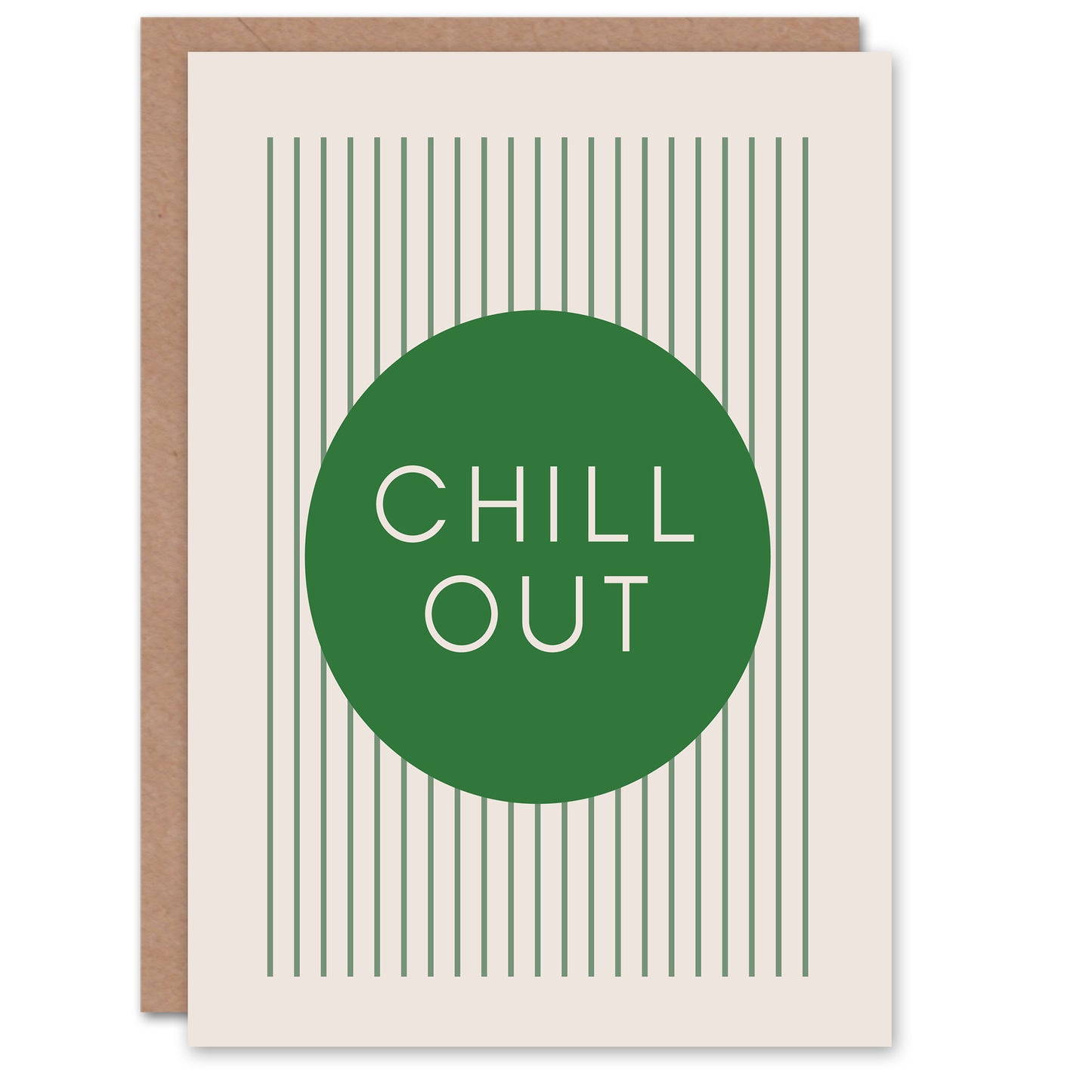 Chill Out Relax Green Circle Stripes Design Greeting Card