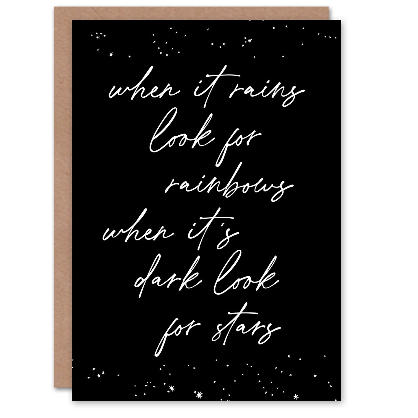 When It's Dark Look For Stars Modern Motivational Greeting Card
