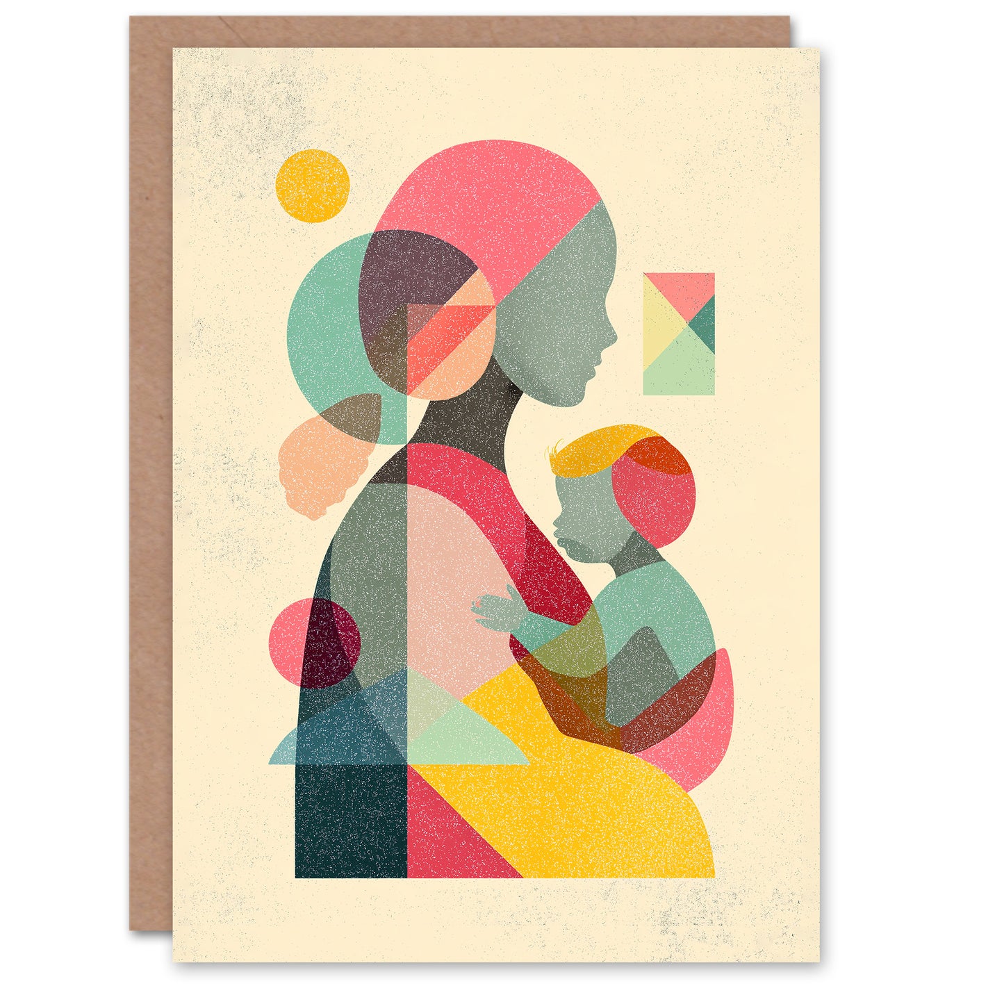 Happy Mother's Day Card For Mum Pastel Colours Mother Child Blank Inside