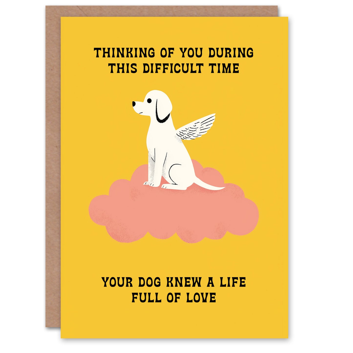 Dog Sympathy Greeting Card – Life Full of Love Modern Cloud, Blank Inside