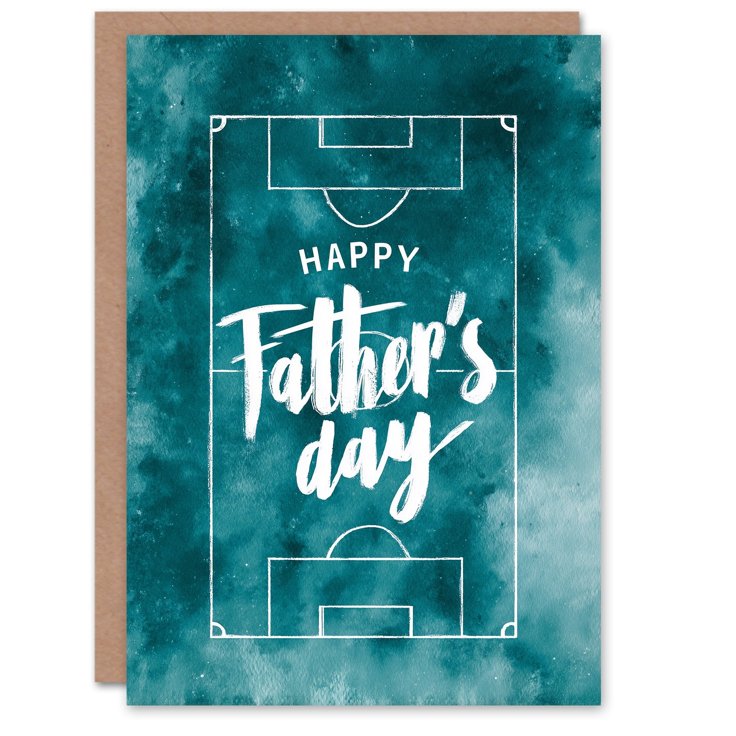 Father's Day Card for Dad Football Pitch Design Greeting Card Blank Inside