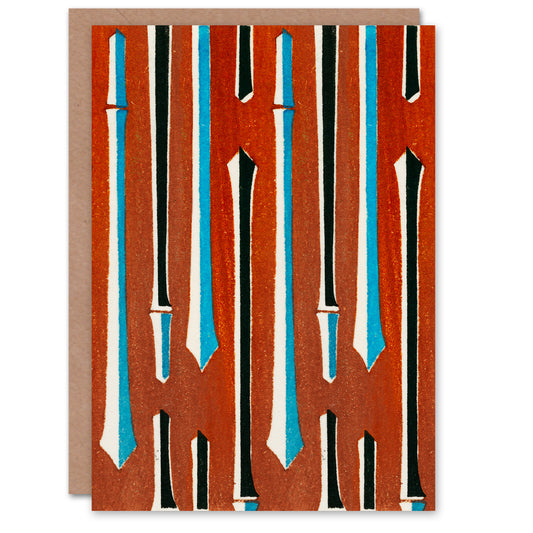 Furuya Korin Vintage Japanese Bamboo Pattern Greetings Card