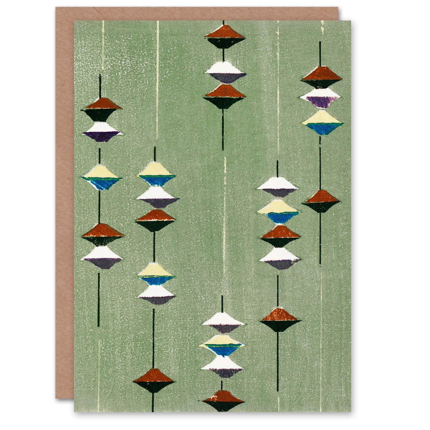 Furuya Korin Vintage Japanese Textile Pattern Greetings Card