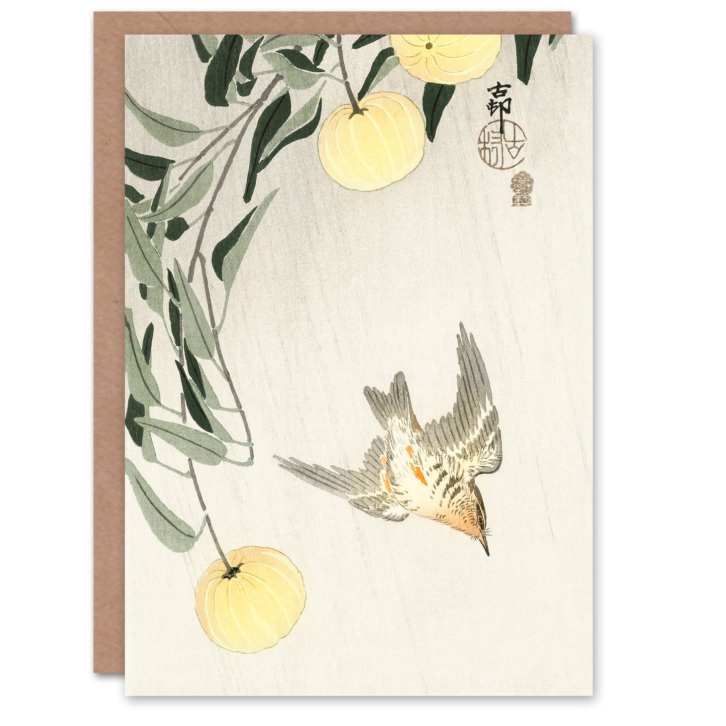 Ohara Koson Japanese Cuckoo In Early Summer Rain Greetings Card