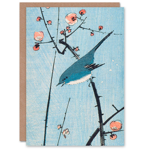 Utagawa Hiroshige Warbler On Red Plum Branch Greetings Card
