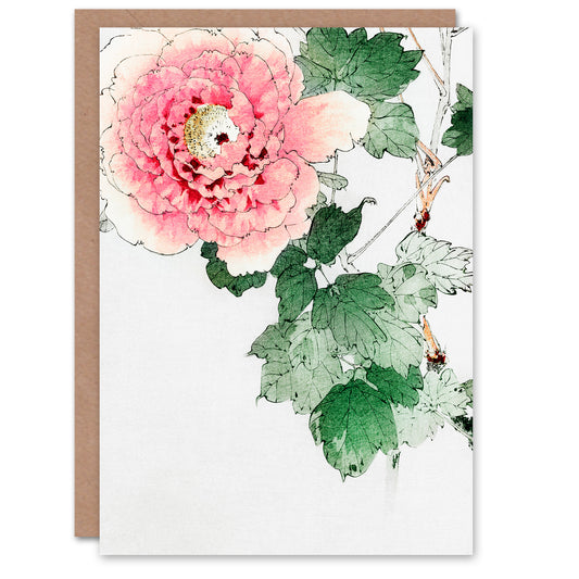 Watanabe Seitei Tree Peony Vintage Japanese Greetings Card