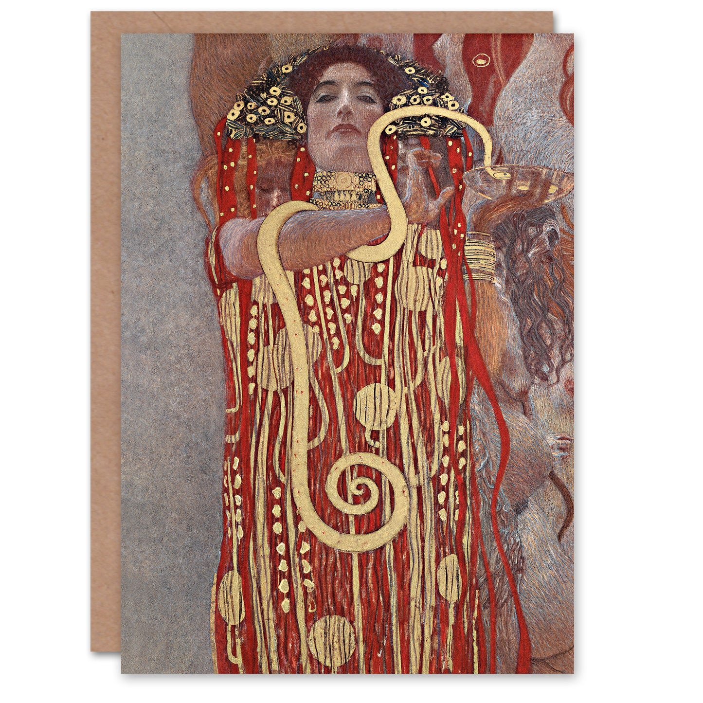 Gustav Klimt Hygieia with Aesculapian Snake Greetings Card