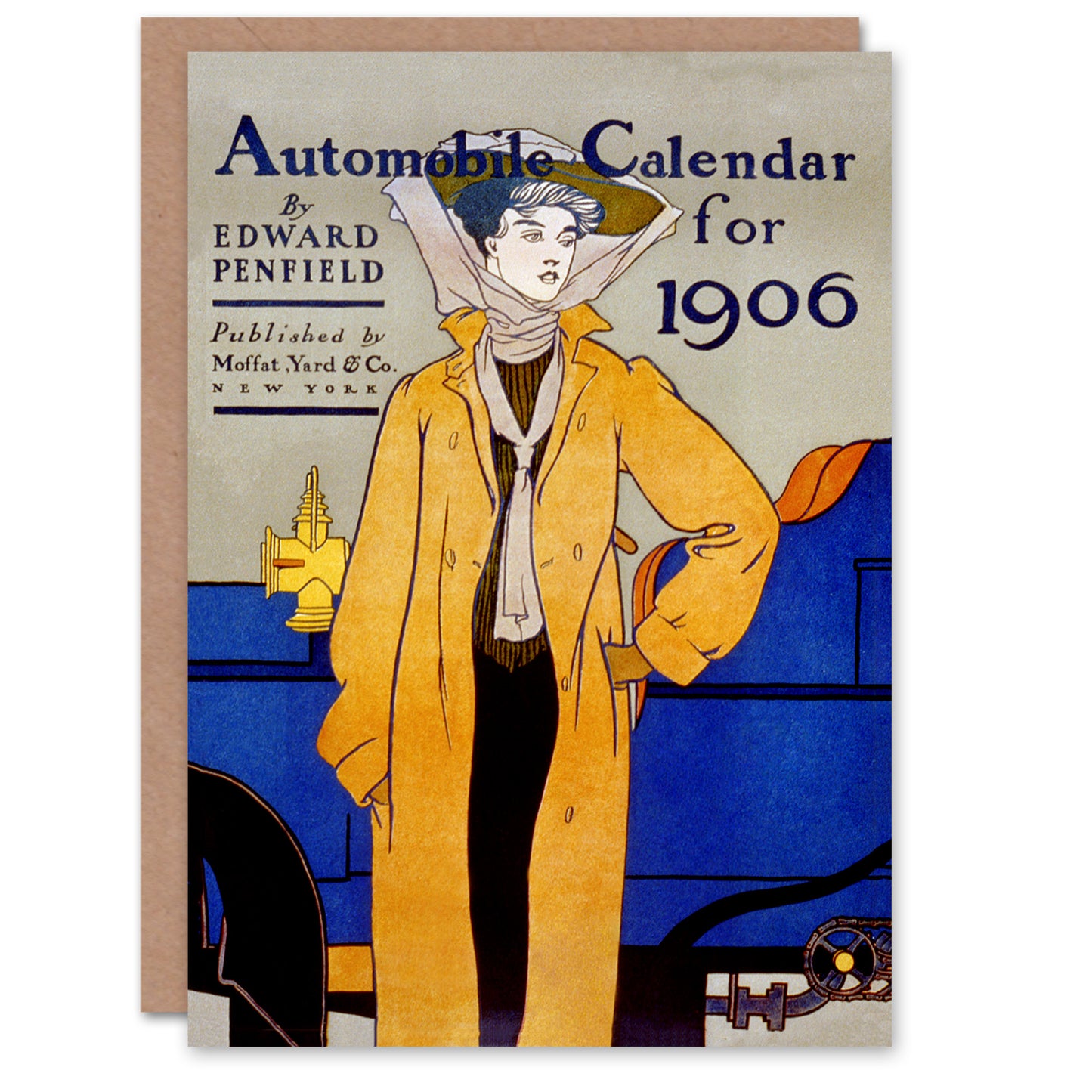 Edward Penfield Automobile Calendar 1906 Greetings Card