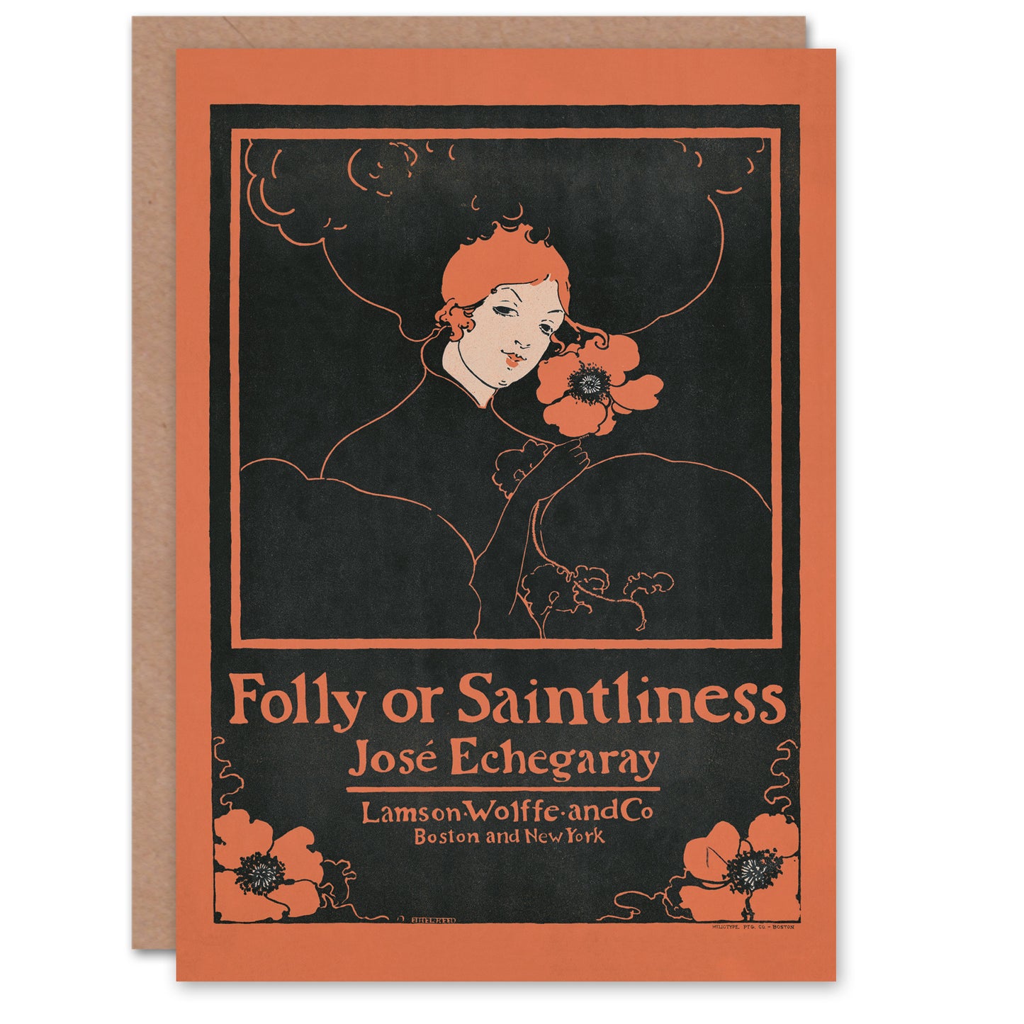 Ethel Reed Folly or Saintliness Novel Book Cover Greetings Card