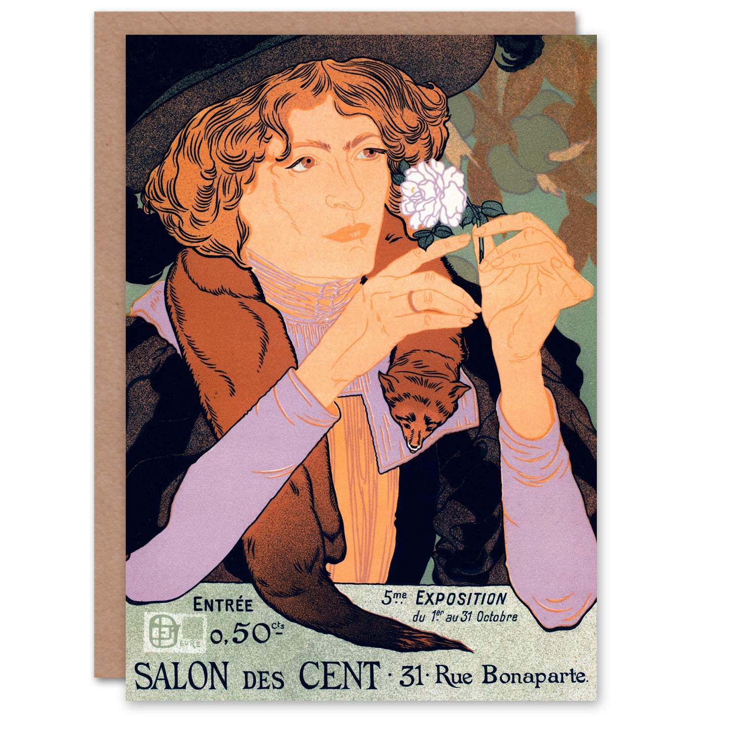 Georges de Feure Salon des Cent Vintage Advert Greetings Card