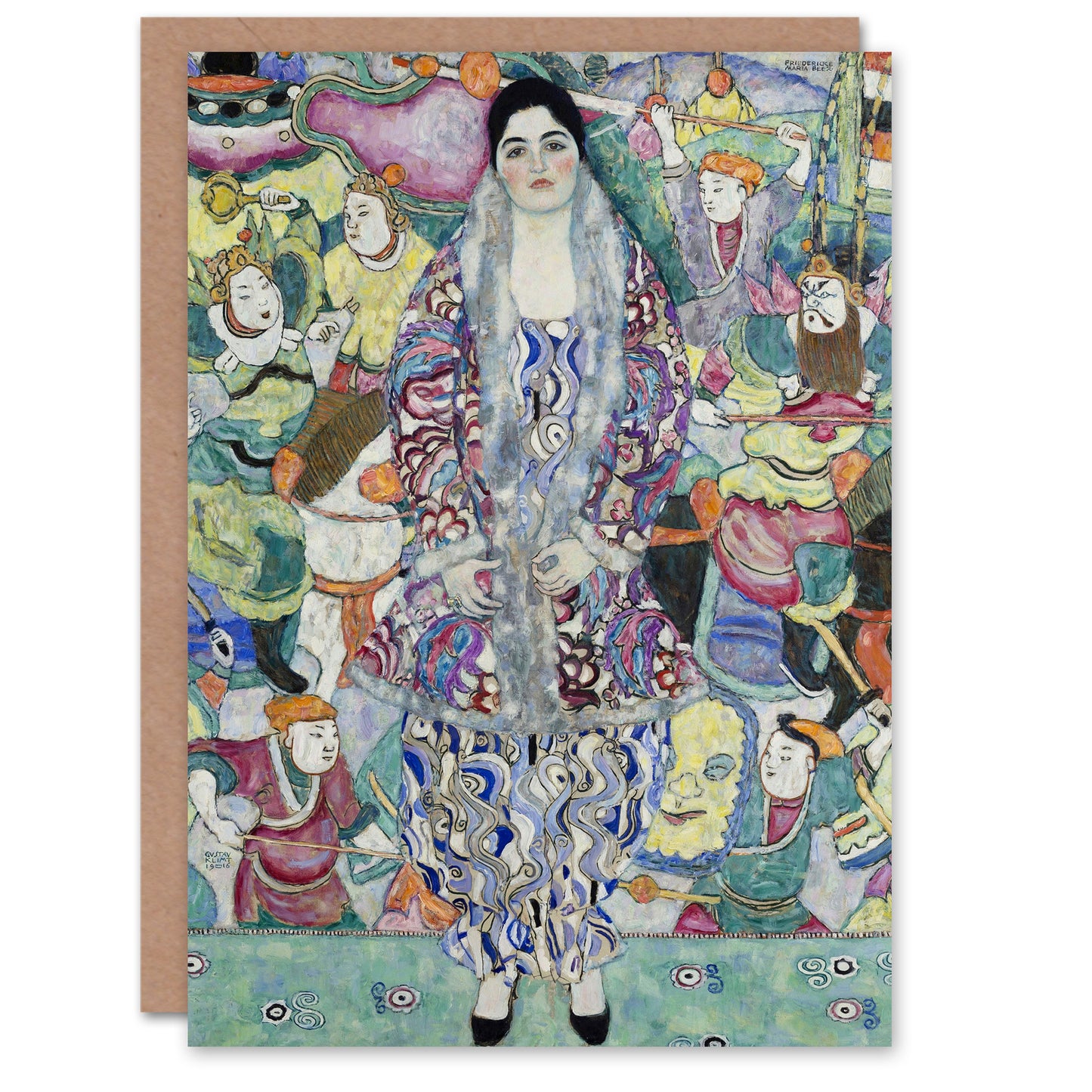 Gustav Klimt Portrait of Friederike Maria Beer Greetings Card