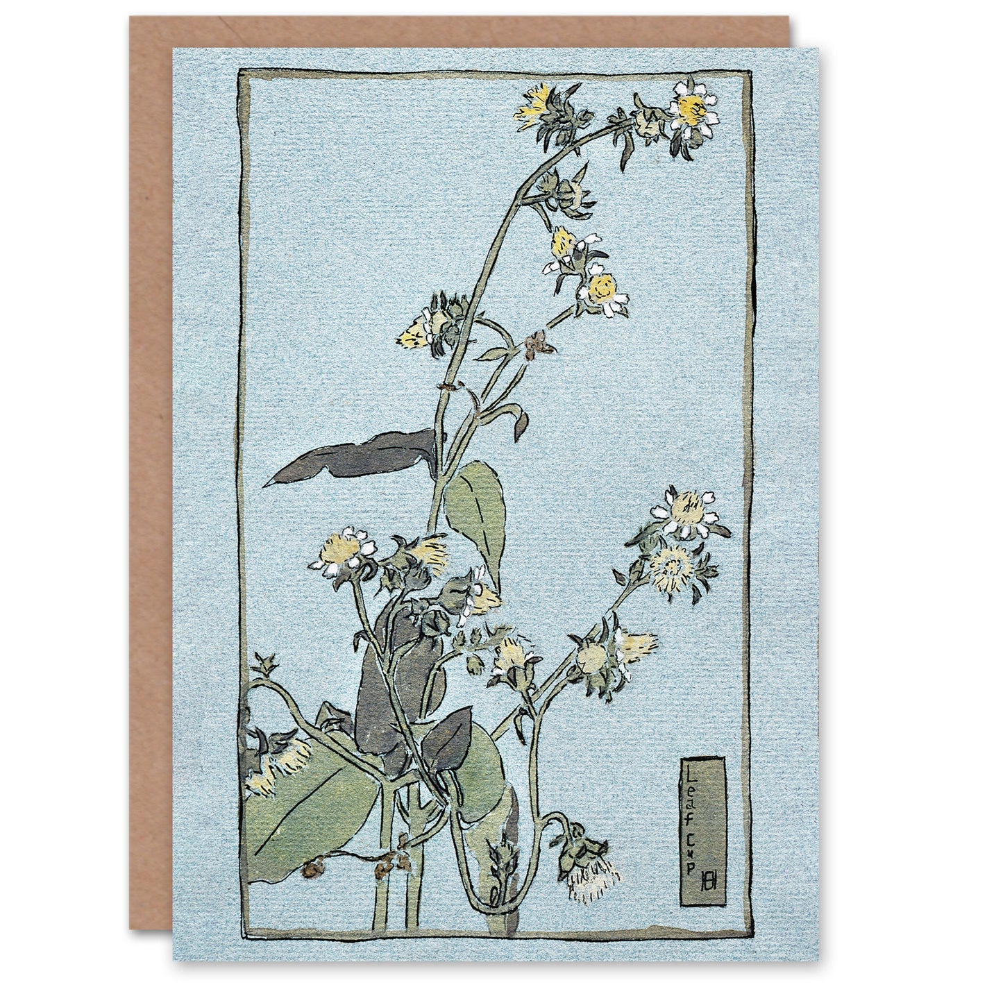 Hannah Borger Overbeck Leaf Cup Floral Painting Greetings Card