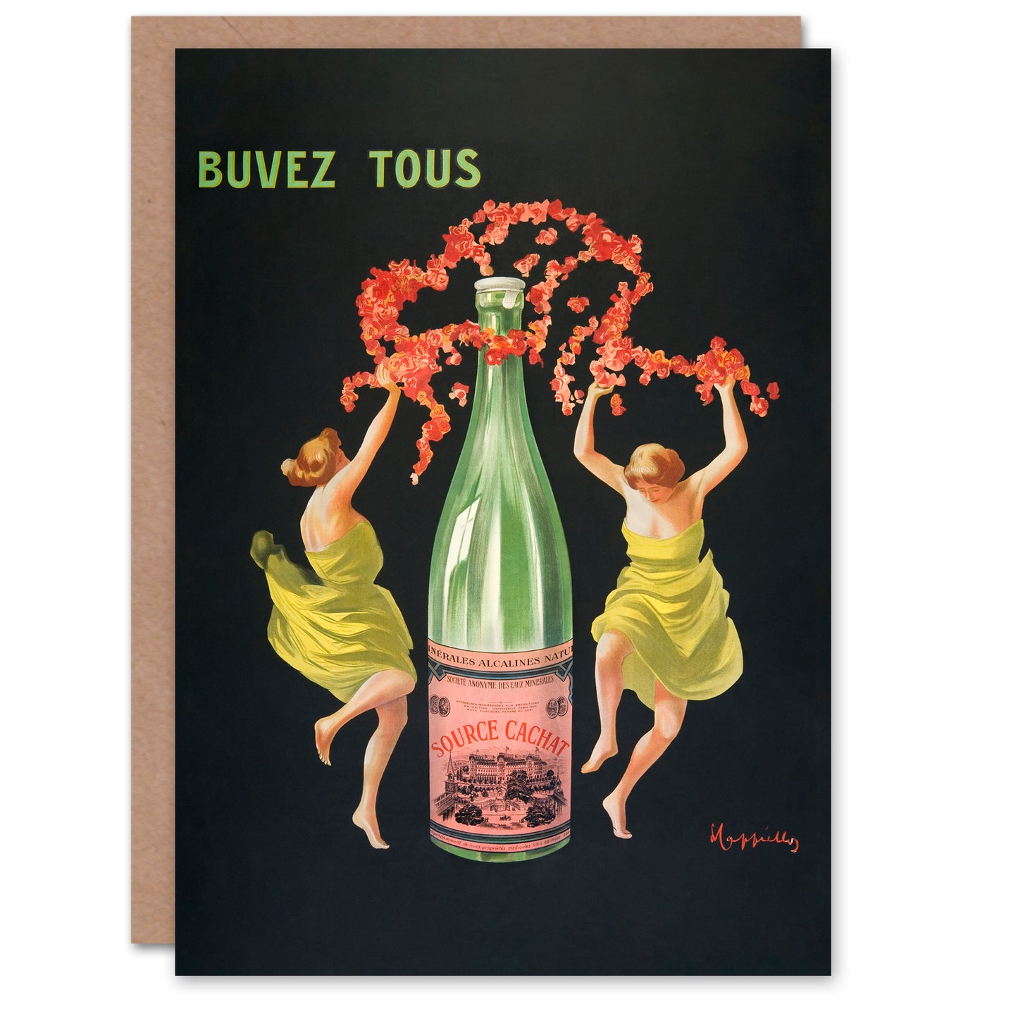 Leonetto Cappiello Drink All Cachat Vintage Ad Greetings Card