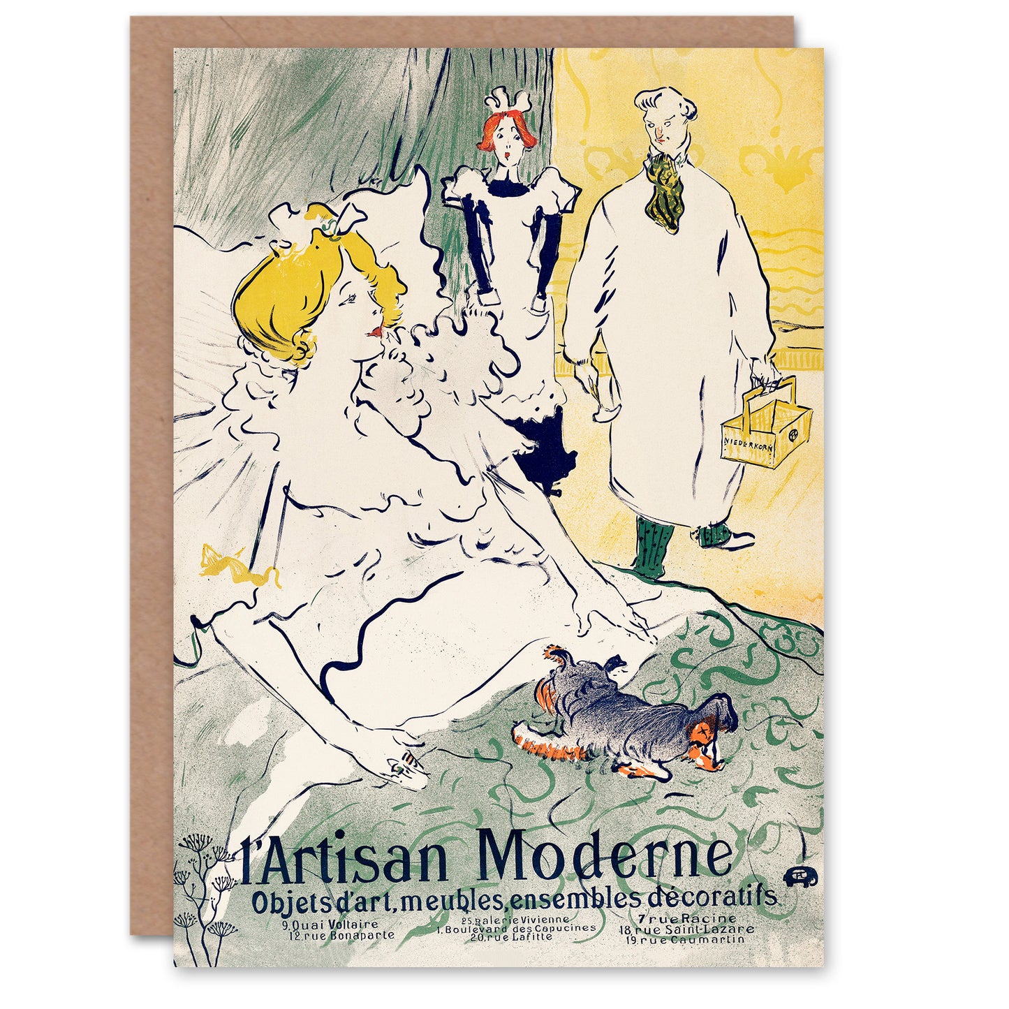 Toulouse Lautrec Artisan Moderne Doctors Visit Greetings Card