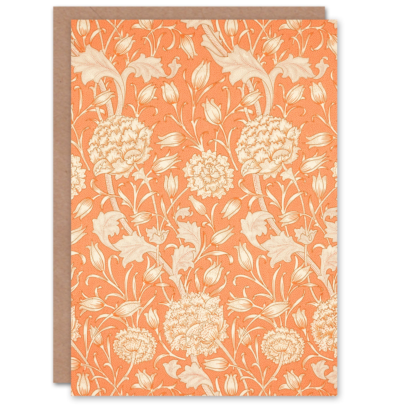 William Morris Wild Tulip Nouveau Pattern Greetings Card
