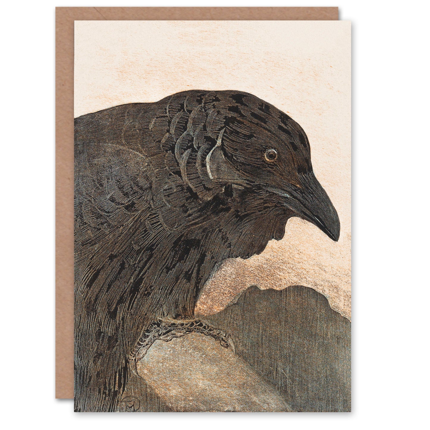 Theo van Hoytema Old Crow Bird Painting Greetings Card