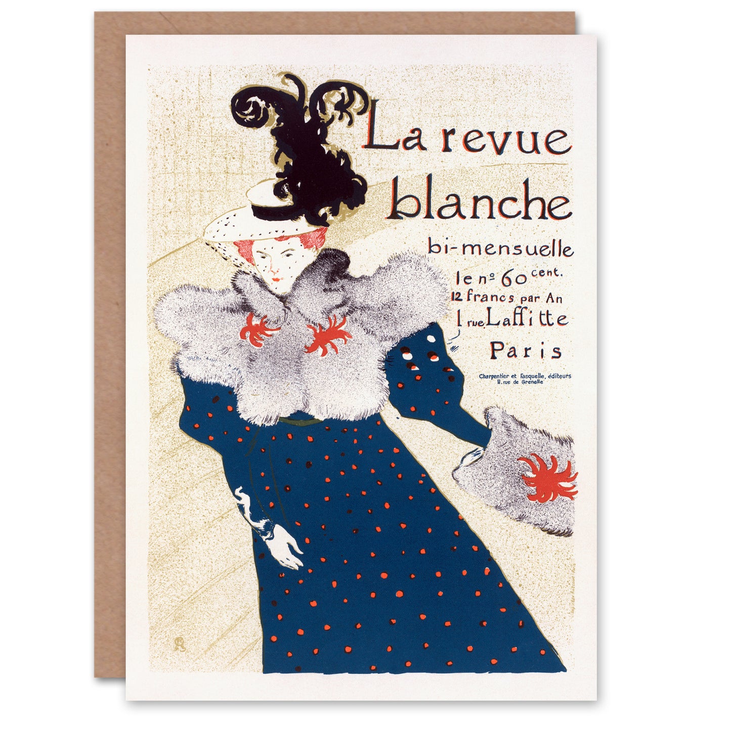 Toulouse Lautrec La Revue Blanche Advert Greetings Card