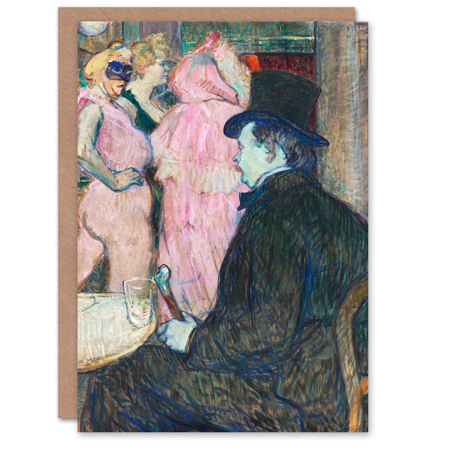 Toulouse Lautrec Maxime Dethomas Portrait Greetings Card