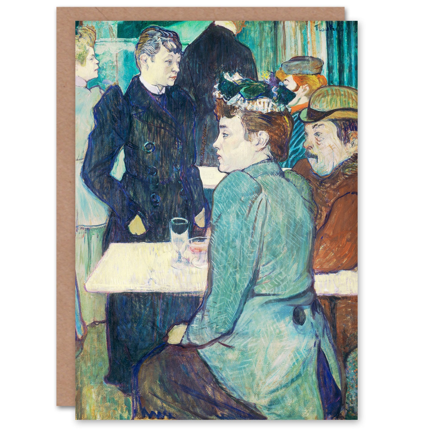 Toulouse Lautrec Corner in Moulin de la Galette Greetings Card