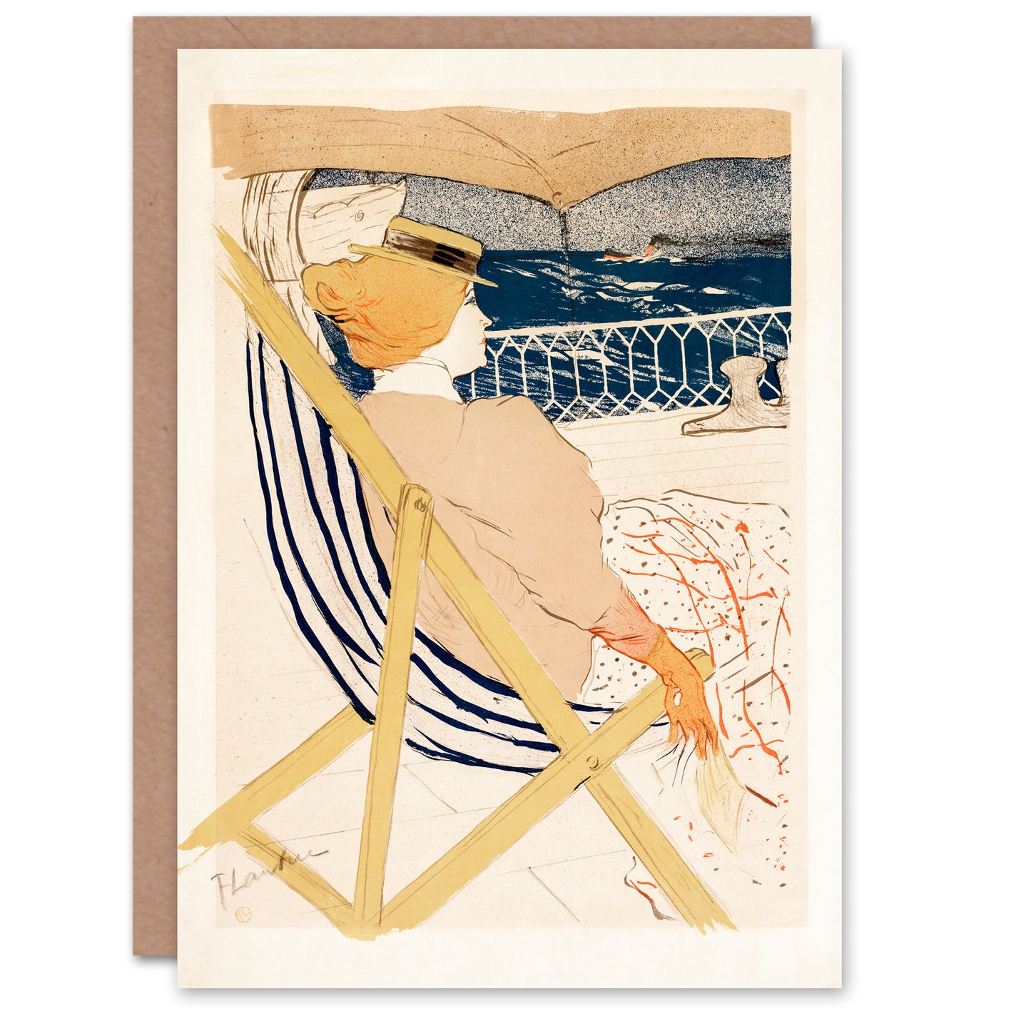 Toulouse Lautrec Ocean Cruise Passenger Greetings Card