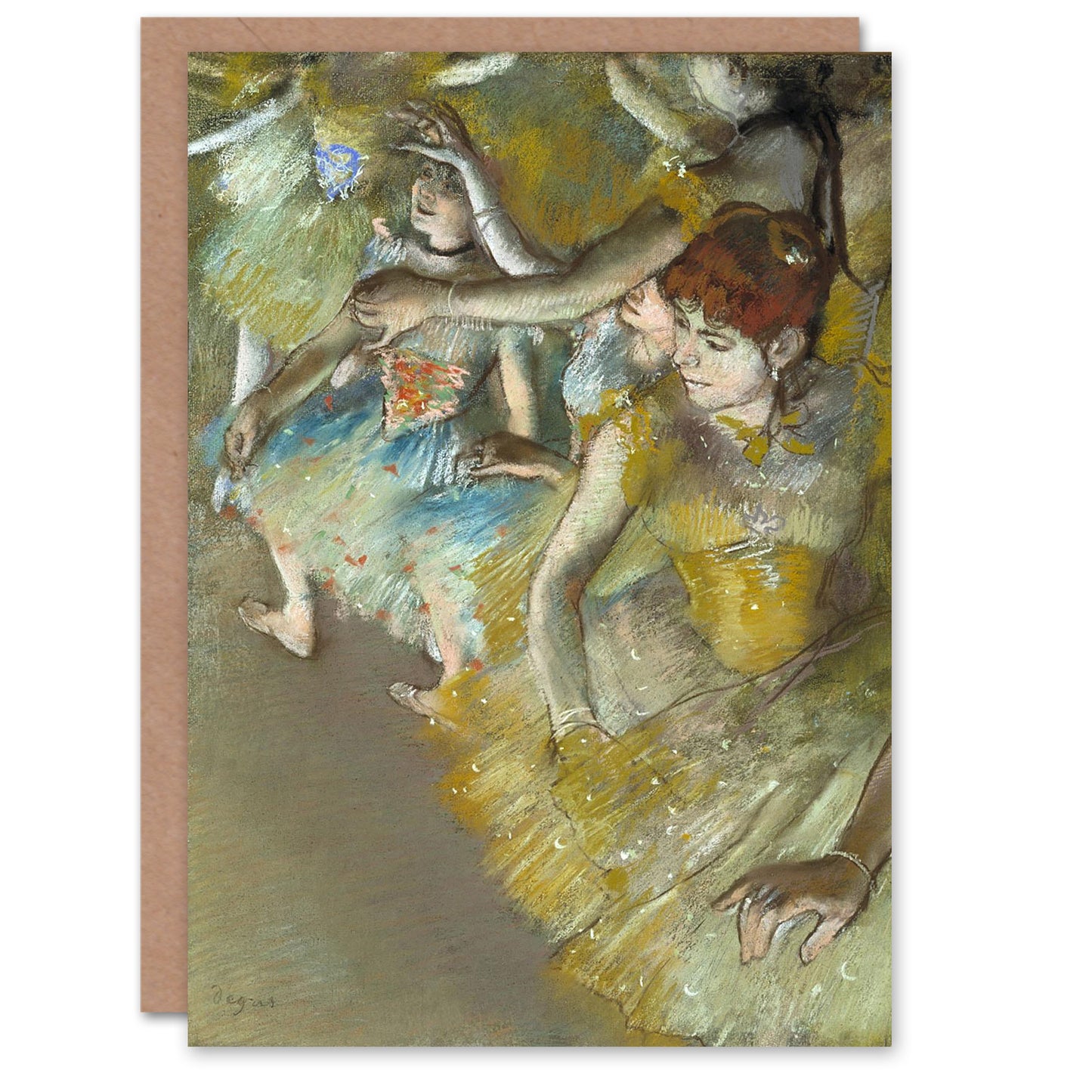 Edgar Degas Ballet Dancers on the Stage Greetings Card