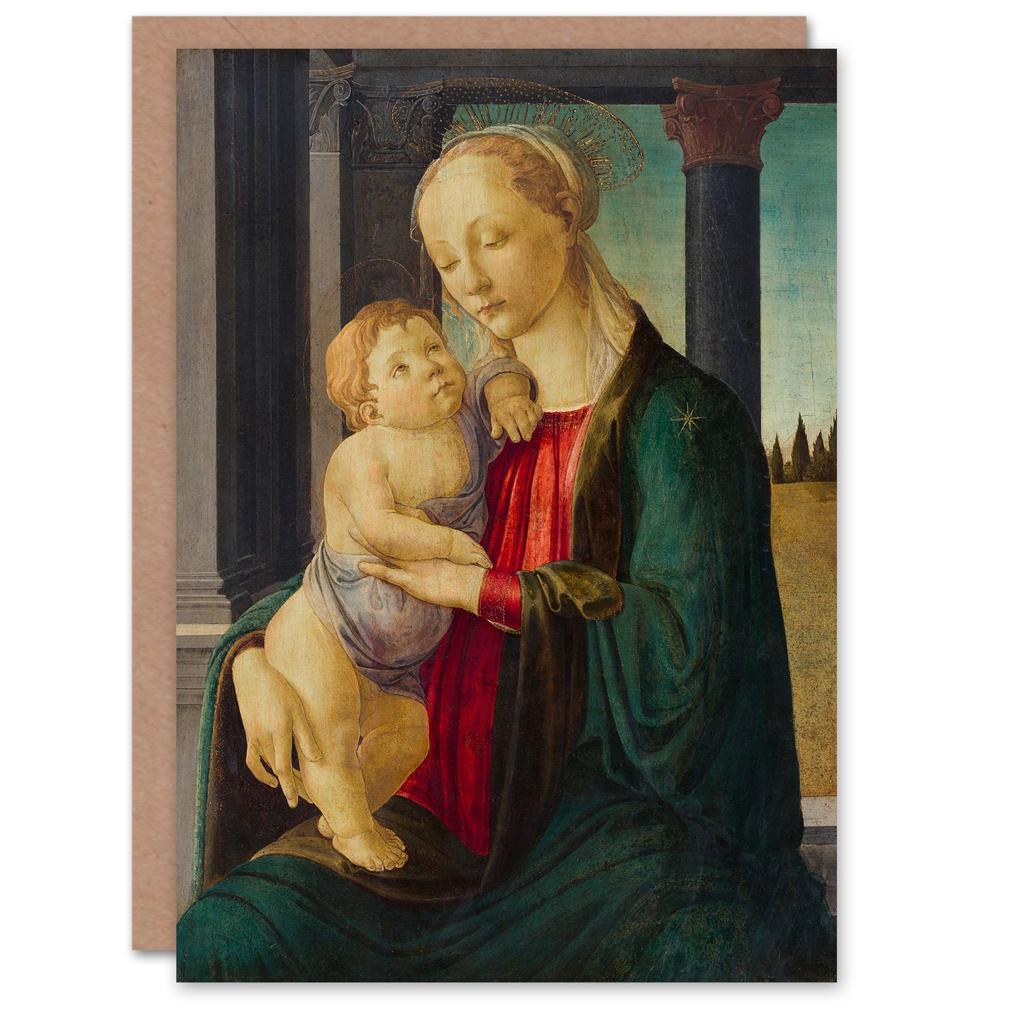 Sandro Botticelli Madonna and Child Virgin Mary Baby Jesus Greetings Card