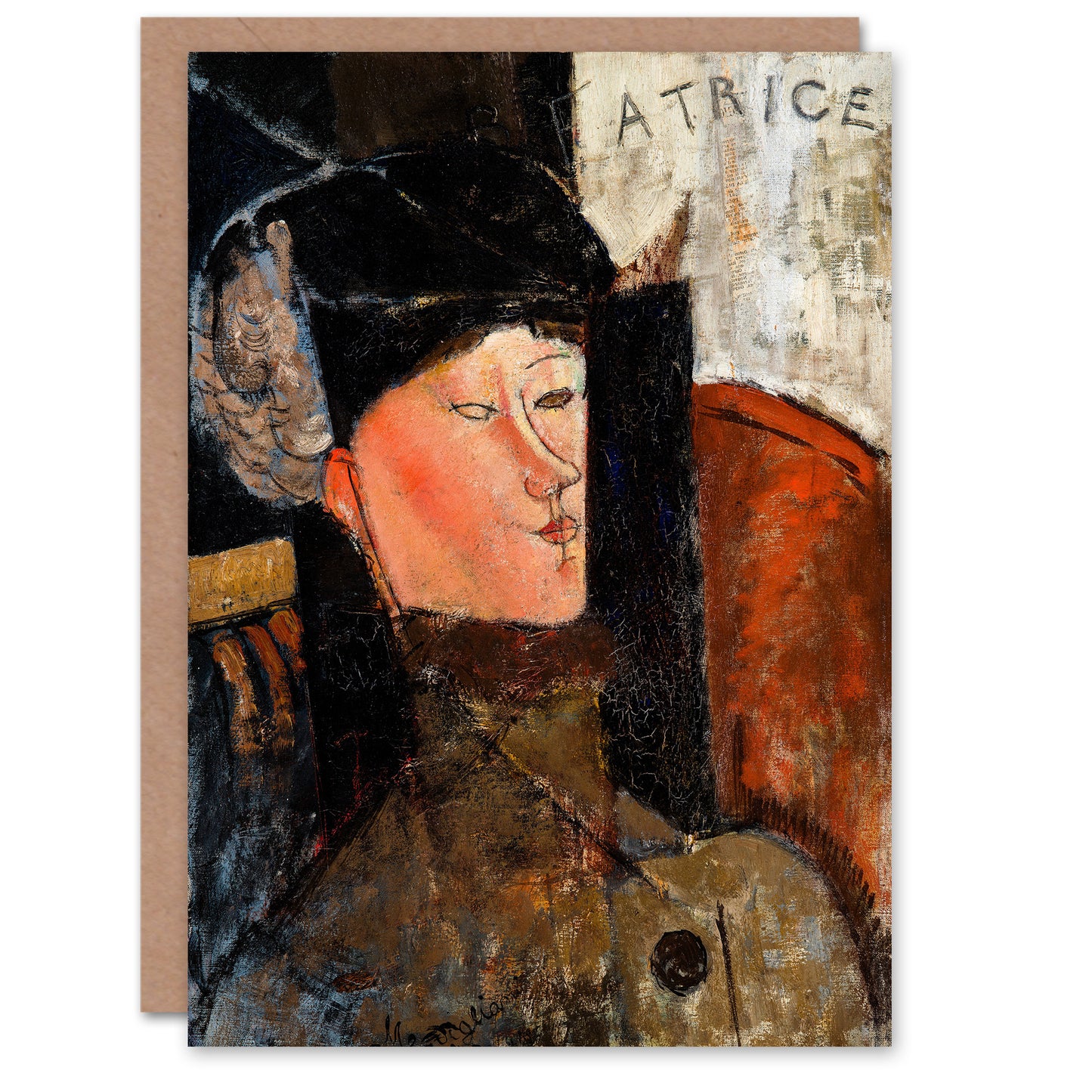 Amedeo Modigliani Art Card Portrait of Beatrice Hastings