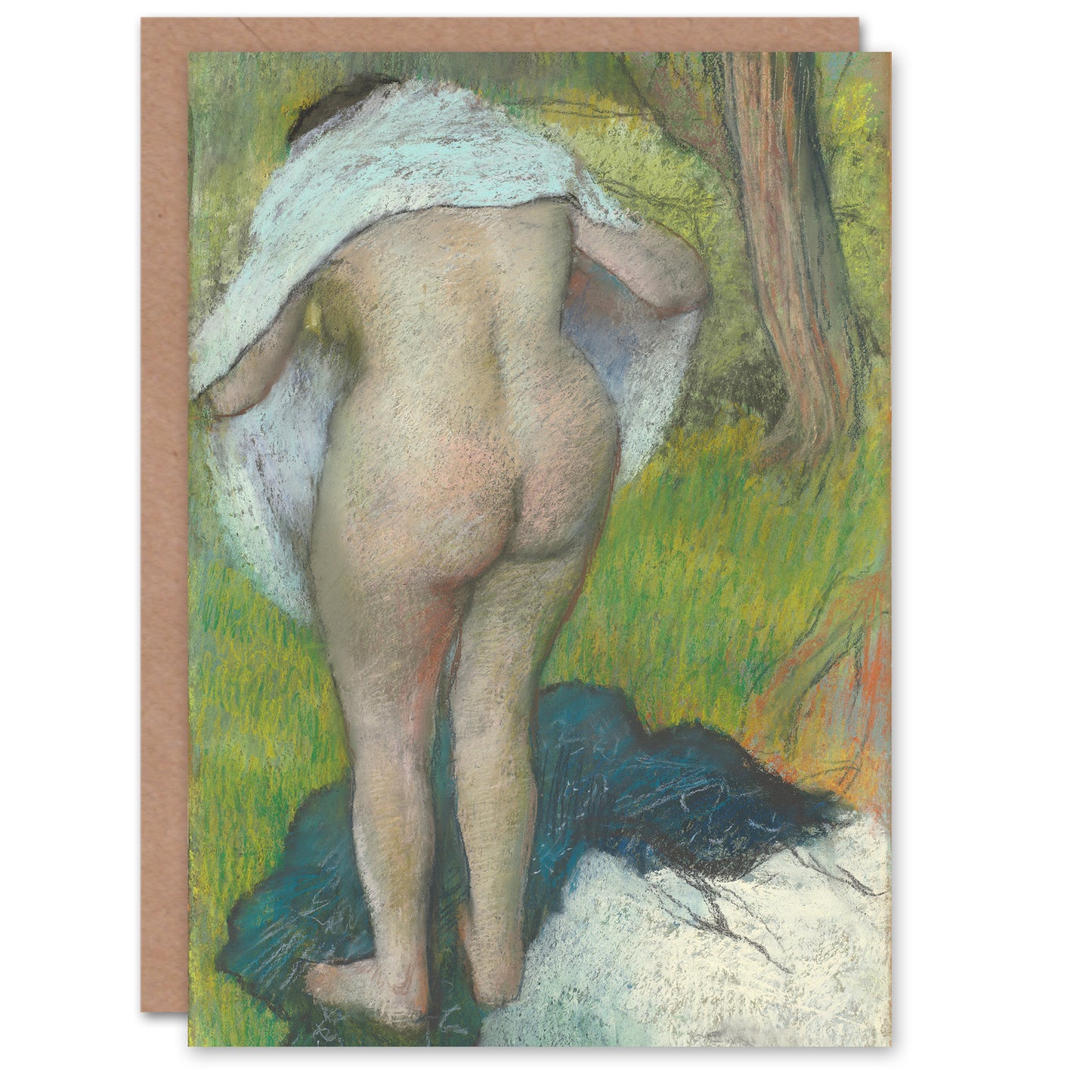 Edgar Degas Art Card Girl Drying Herself Nude Portrait