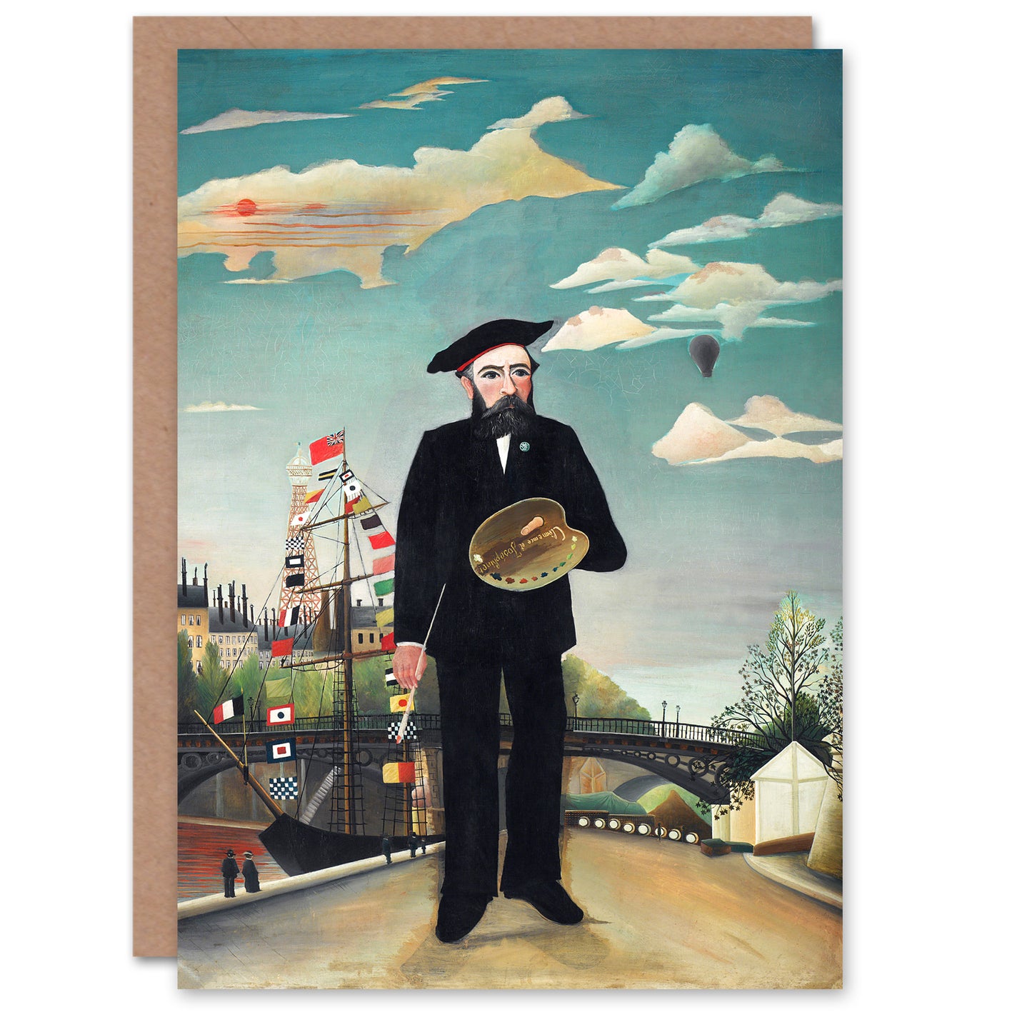 Henri Rousseau Art Card Myself Portrait Landscape